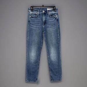 Rag & Bone Women 26 Nina High-Rise Ankle Cigarette Jeans Vallery Raw Hem Stretch